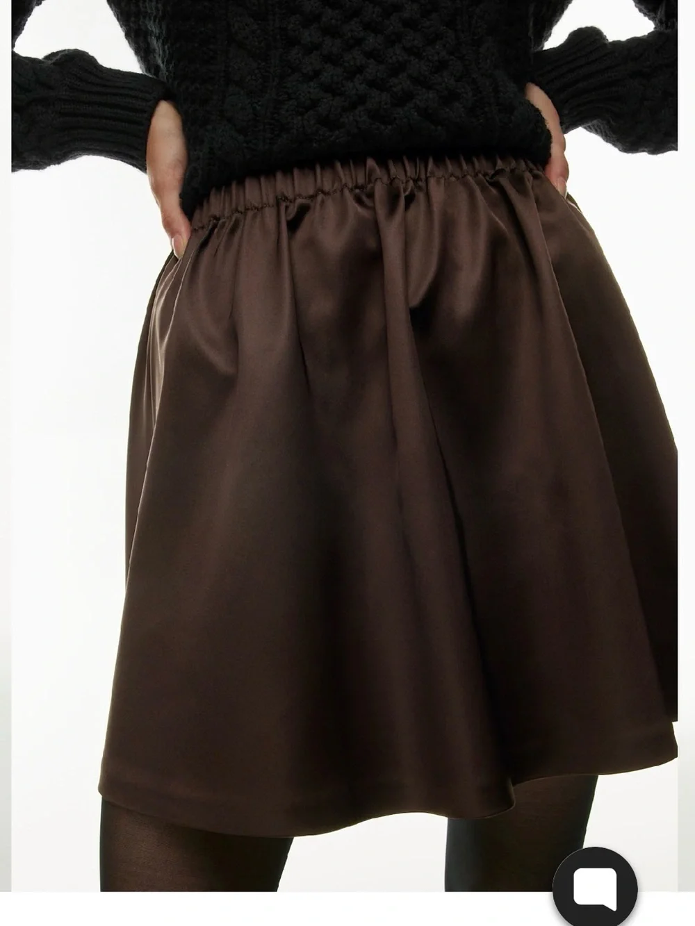 Wilfred Brown High Rise Satin Bubble Skirt